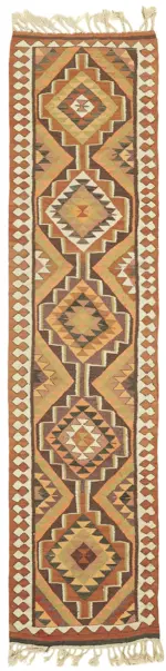 Herki Eskitme Multi Pamuk Üzerine Yün El Dokuma Kilim-086x340