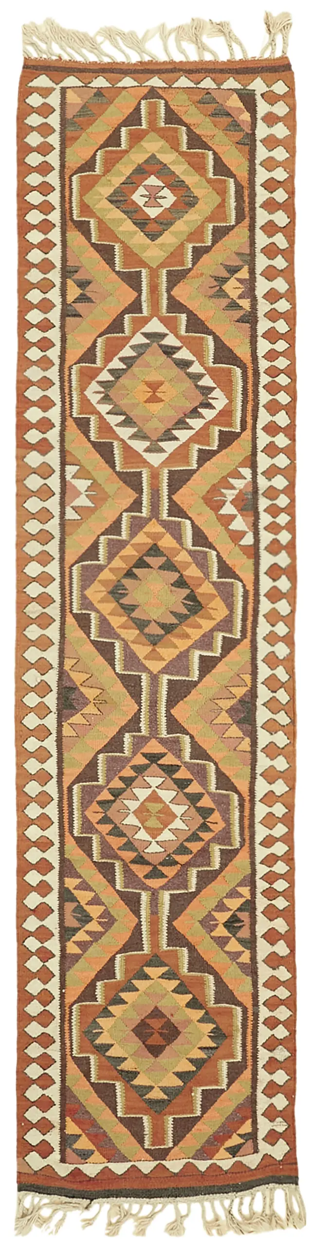 Herki Eskitme Multi Pamuk Üzerine Yün El Dokuma Kilim-086x340 - Görsel 1