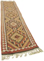 Herki Eskitme Multi Pamuk Üzerine Yün El Dokuma Kilim-086x340 - Görsel 2