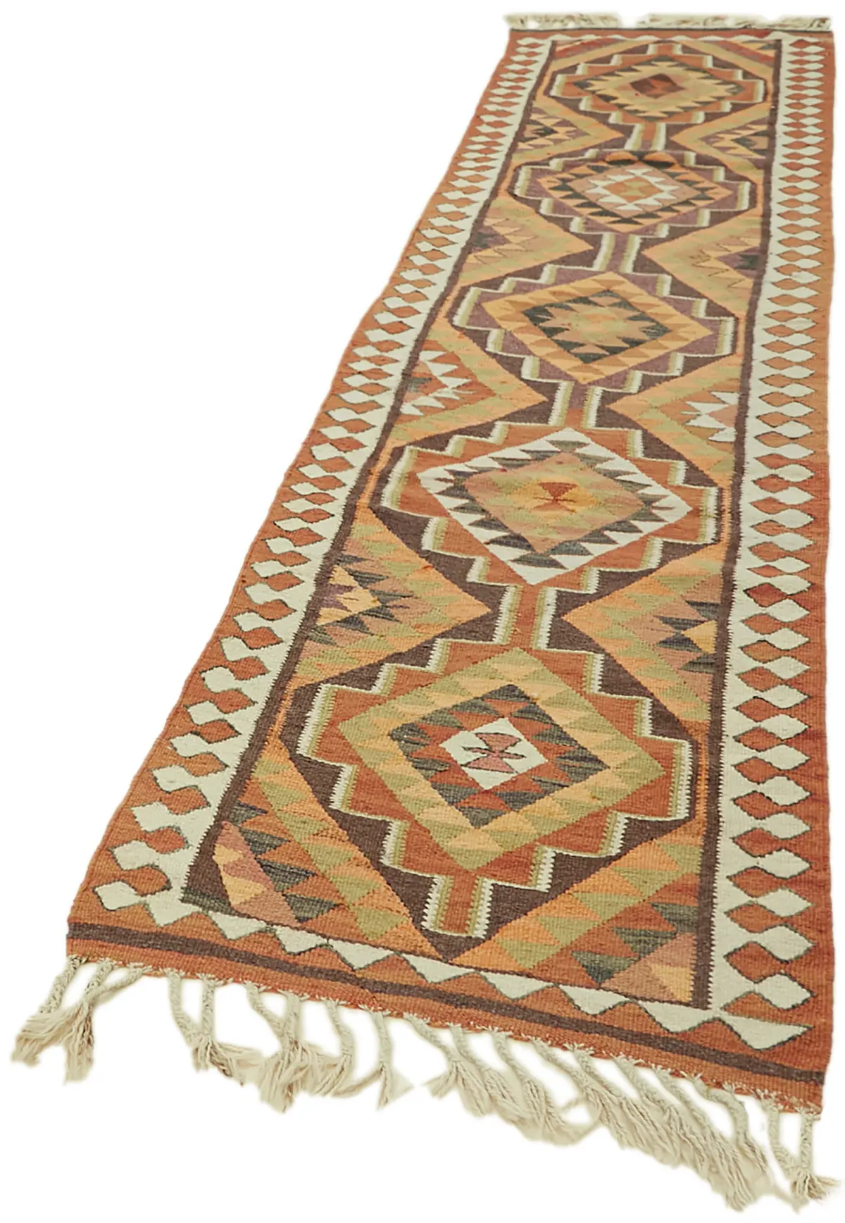 Herki Eskitme Multi Pamuk Üzerine Yün El Dokuma Kilim-086x340 - Görsel 3