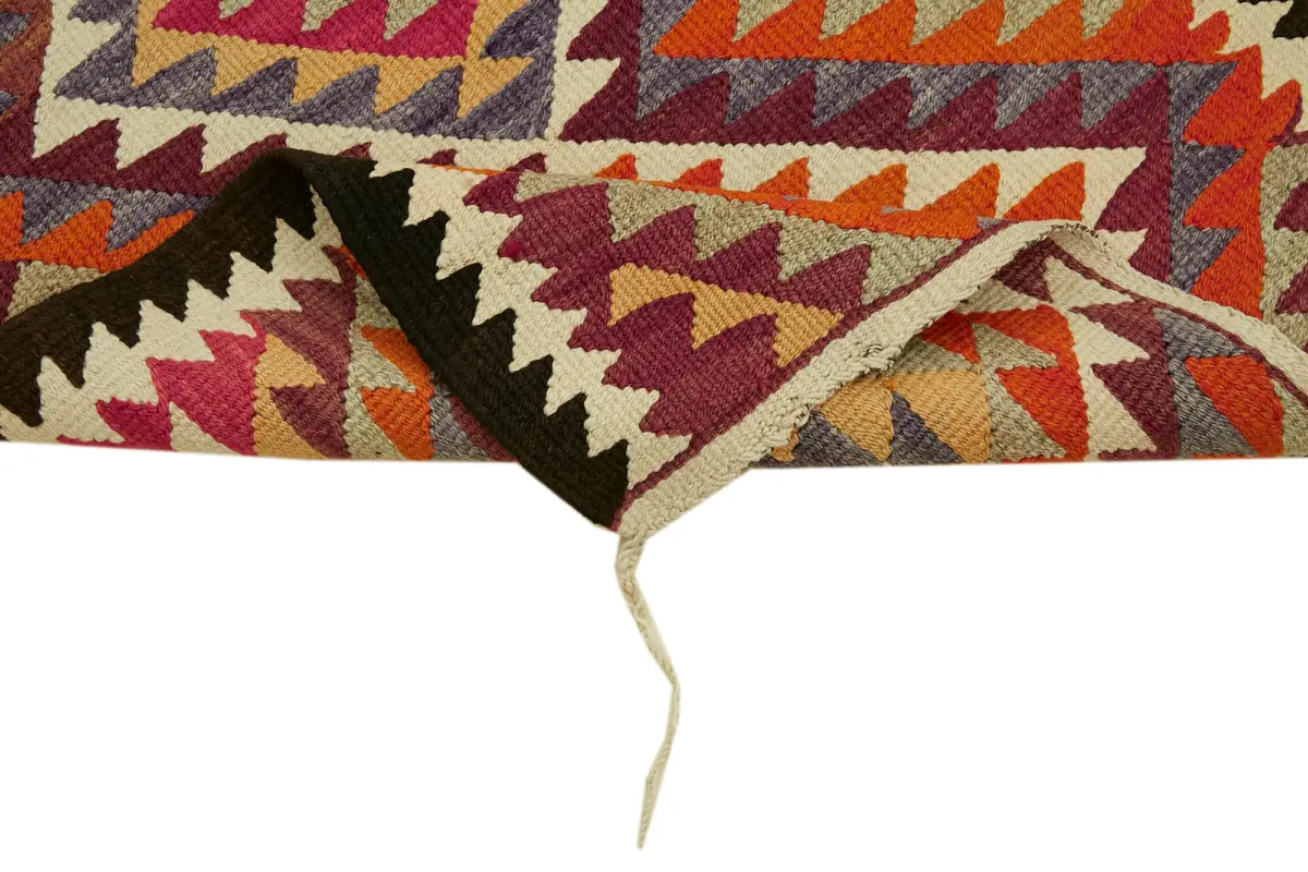 Herki Eskitme Multi Pamuk Üzerine Yün El Dokuma Kilim-094x361 - Görsel 6