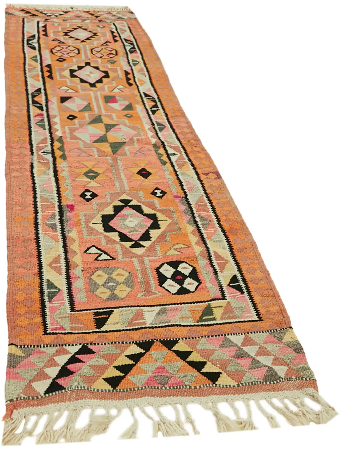 Herki Eskitme Multi Pamuk Üzerine Yün El Dokuma Kilim-094x304 - Görsel 2