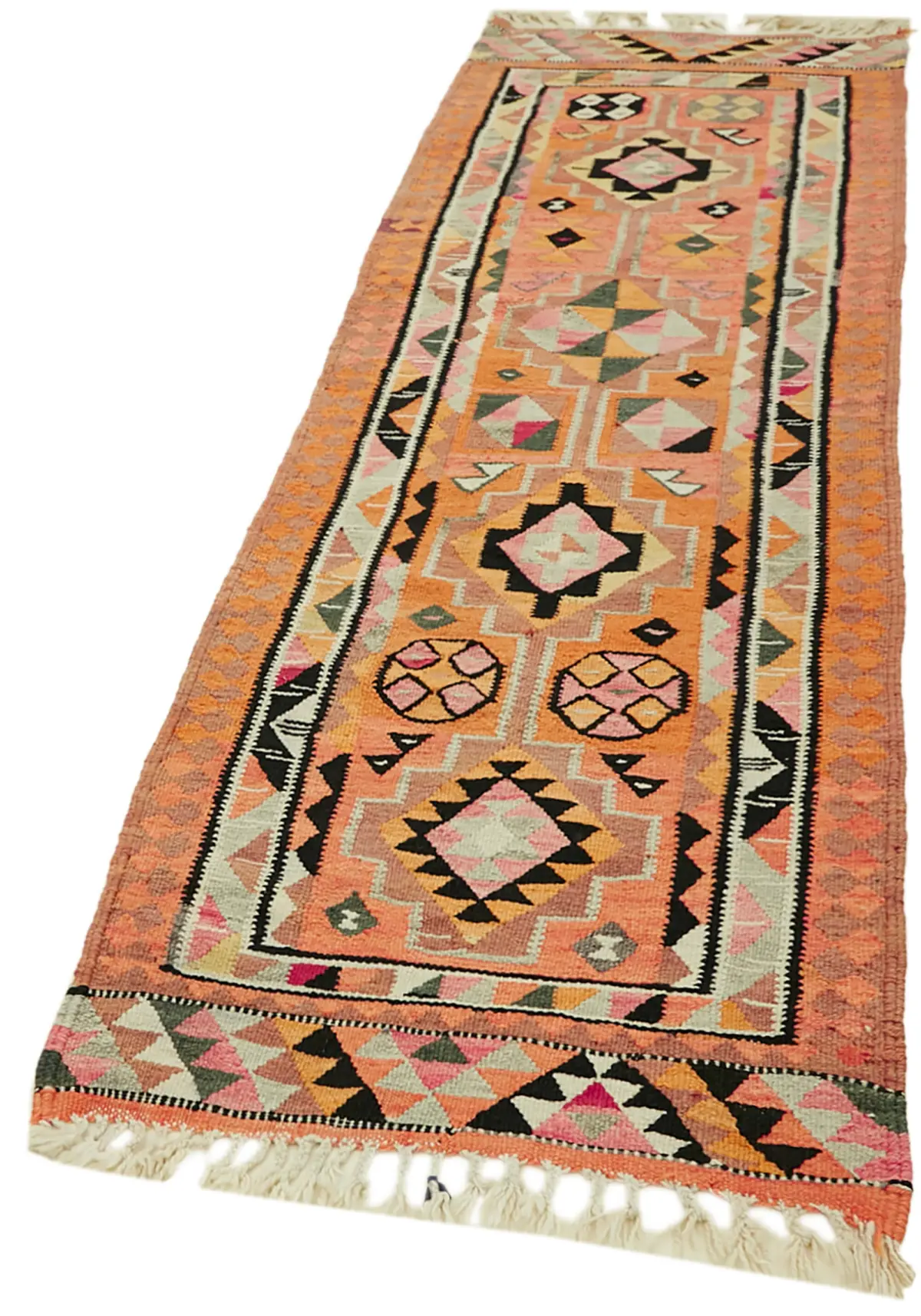 Herki Eskitme Multi Pamuk Üzerine Yün El Dokuma Kilim-094x304 - Görsel 3