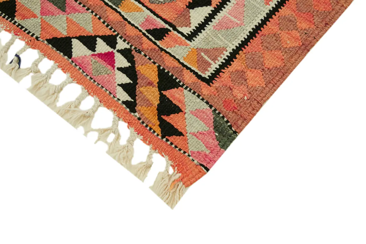 Herki Eskitme Multi Pamuk Üzerine Yün El Dokuma Kilim-094x304 - Görsel 4