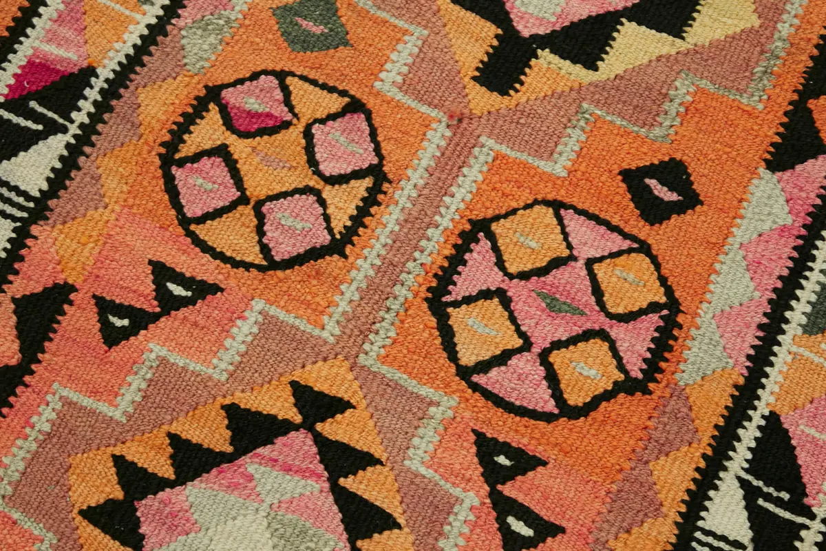 Herki Eskitme Multi Pamuk Üzerine Yün El Dokuma Kilim-094x304 - Görsel 5