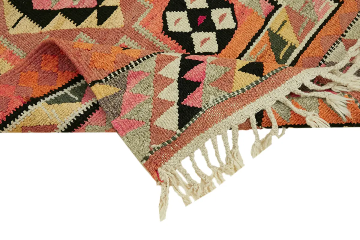 Herki Eskitme Multi Pamuk Üzerine Yün El Dokuma Kilim-094x304 - Görsel 6