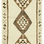 Herki Eskitme Beyaz Pabek Üzerine Yün El Dokuma Kilim-096x290