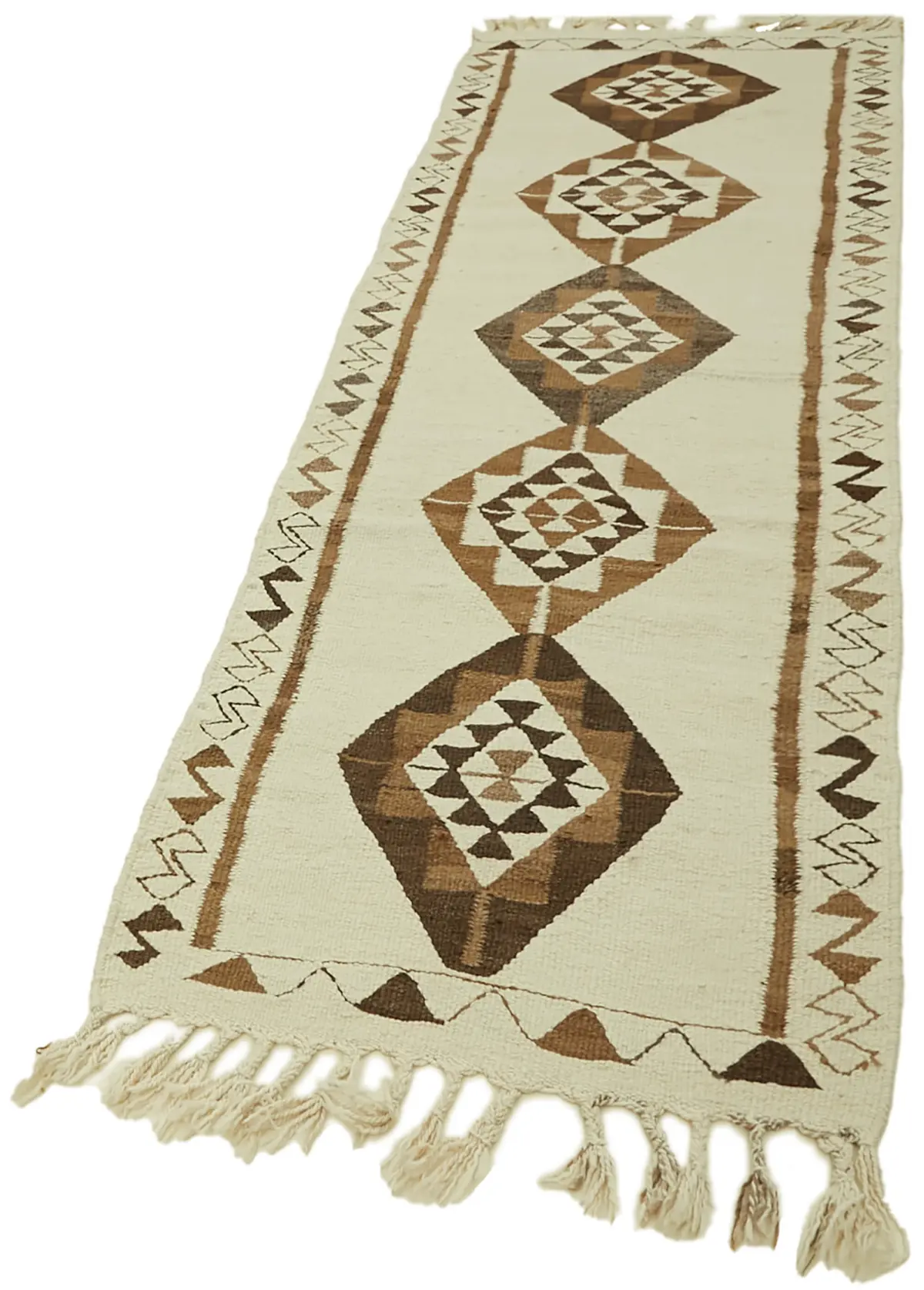 Herki Eskitme Beyaz Pabek Üzerine Yün El Dokuma Kilim-096x290 - Görsel 3