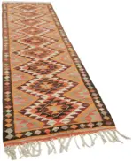 Herki Eskitme Multi Pamuk Üzerine Yün El Dokuma Kilim-101x321 - Görsel 2