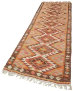 Herki Eskitme Multi Pamuk Üzerine Yün El Dokuma Kilim-101x321 - Görsel 3