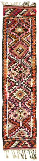 Herki Eskitme Multi Pamuk Üzerine Yün El Dokuma Kilim-090x348