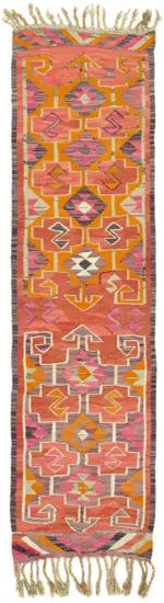 Herki Eskitme Multi Pamuk Üzerine Yün El Dokuma Kilim-095x316