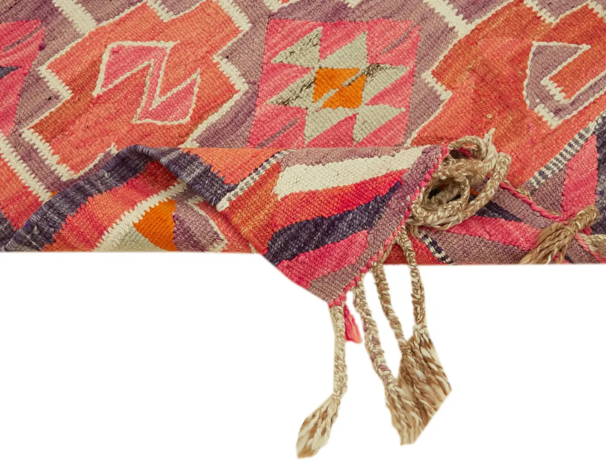 Herki Eskitme Multi Pamuk Üzerine Yün El Dokuma Kilim-095x316 - Görsel 6