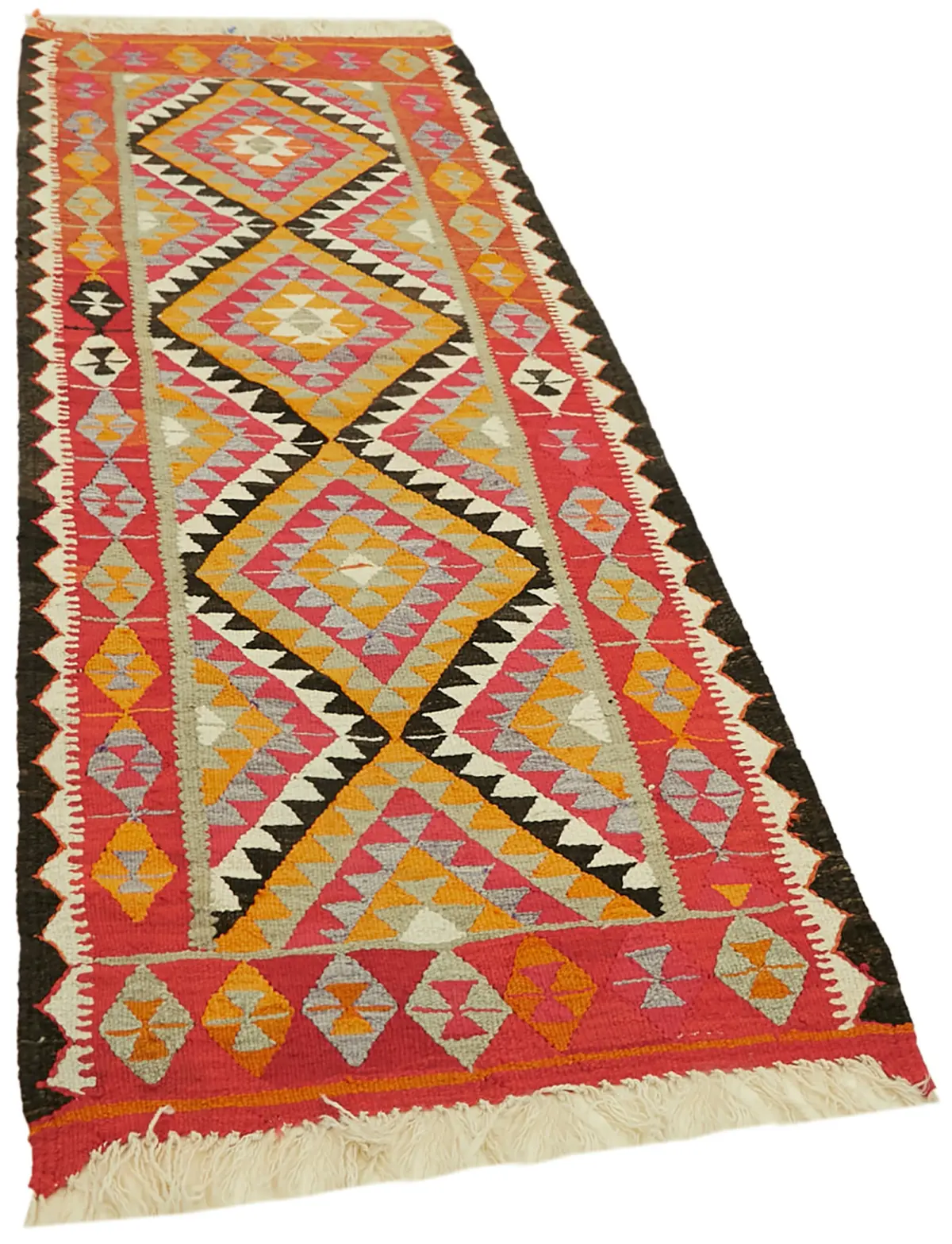 Herki Eskitme Multi Pamuk Üzerine Yün El Dokuma Kilim-098x268 - Görsel 2