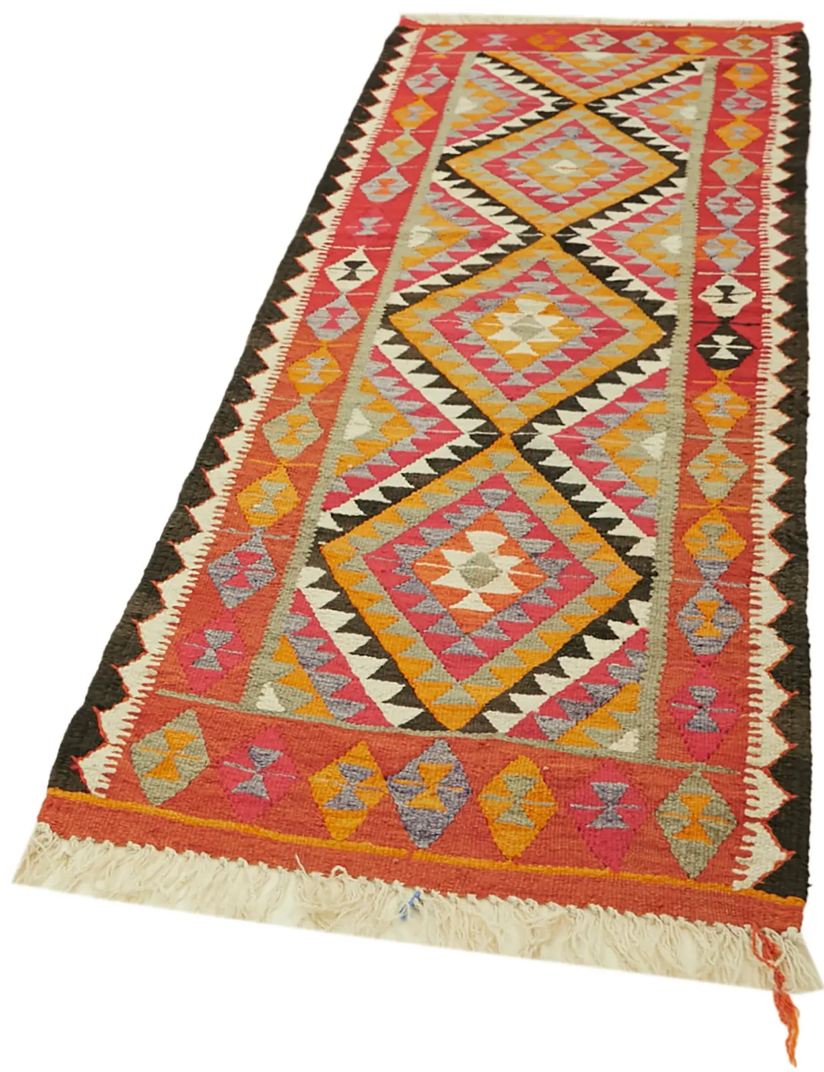 Herki Eskitme Multi Pamuk Üzerine Yün El Dokuma Kilim-098x268 - Görsel 3