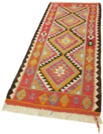 Herki Eskitme Multi Pamuk Üzerine Yün El Dokuma Kilim-098x268 - Görsel 3