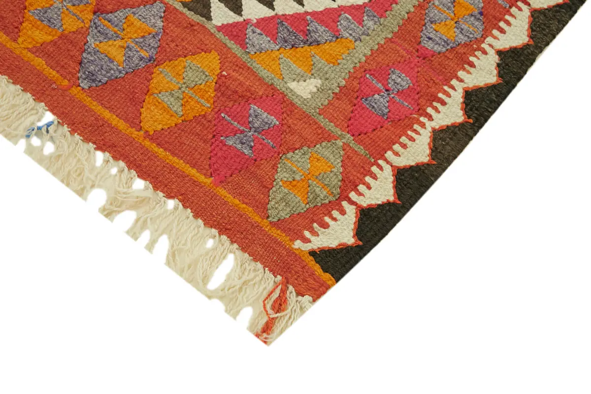 Herki Eskitme Multi Pamuk Üzerine Yün El Dokuma Kilim-098x268 - Görsel 4
