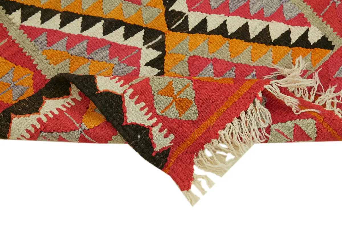 Herki Eskitme Multi Pamuk Üzerine Yün El Dokuma Kilim-098x268 - Görsel 6