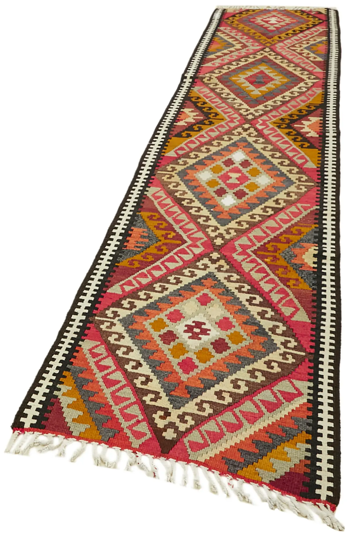 Herki Eskitme Multi Pamuk Üzerine Yün El Dokuma Kilim-084x368 - Görsel 3