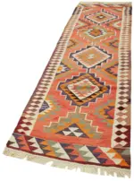Herki Eskitme Multi Pamuk Üzerine Yün El Dokuma Kilim-100x345 - Görsel 3