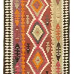 Herki Eskitme Multi Pamuk Üzerine Yün El Dokuma Kilim-086x365