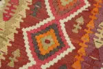 Herki Eskitme Multi Pamuk Üzerine Yün El Dokuma Kilim-086x365 - Görsel 5