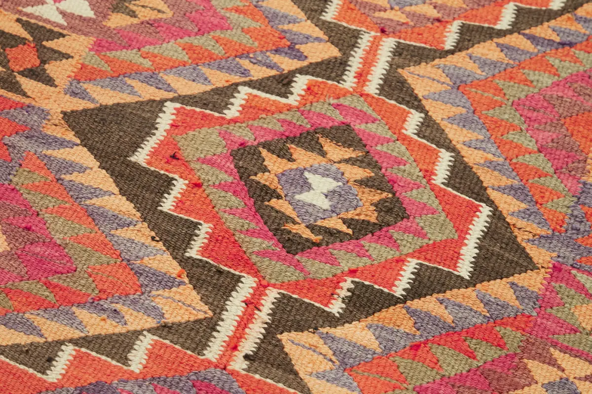 Herki Eskitme Multi Pamuk Üzerine Yün El Dokuma Kilim-090x347 - Görsel 5