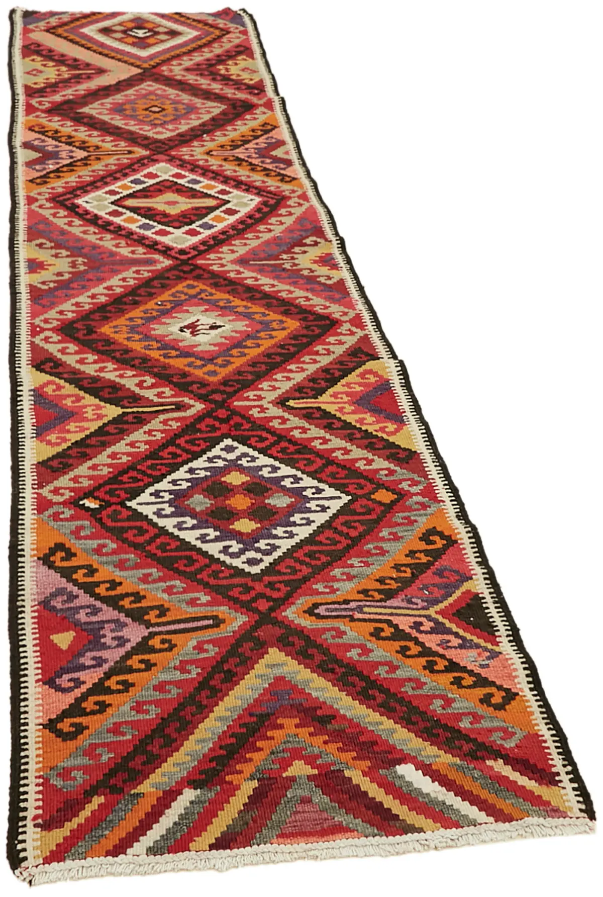 Herki Eskitme Multi Pamuk Üzerine Yün El Dokuma Kilim-083x322 - Görsel 2