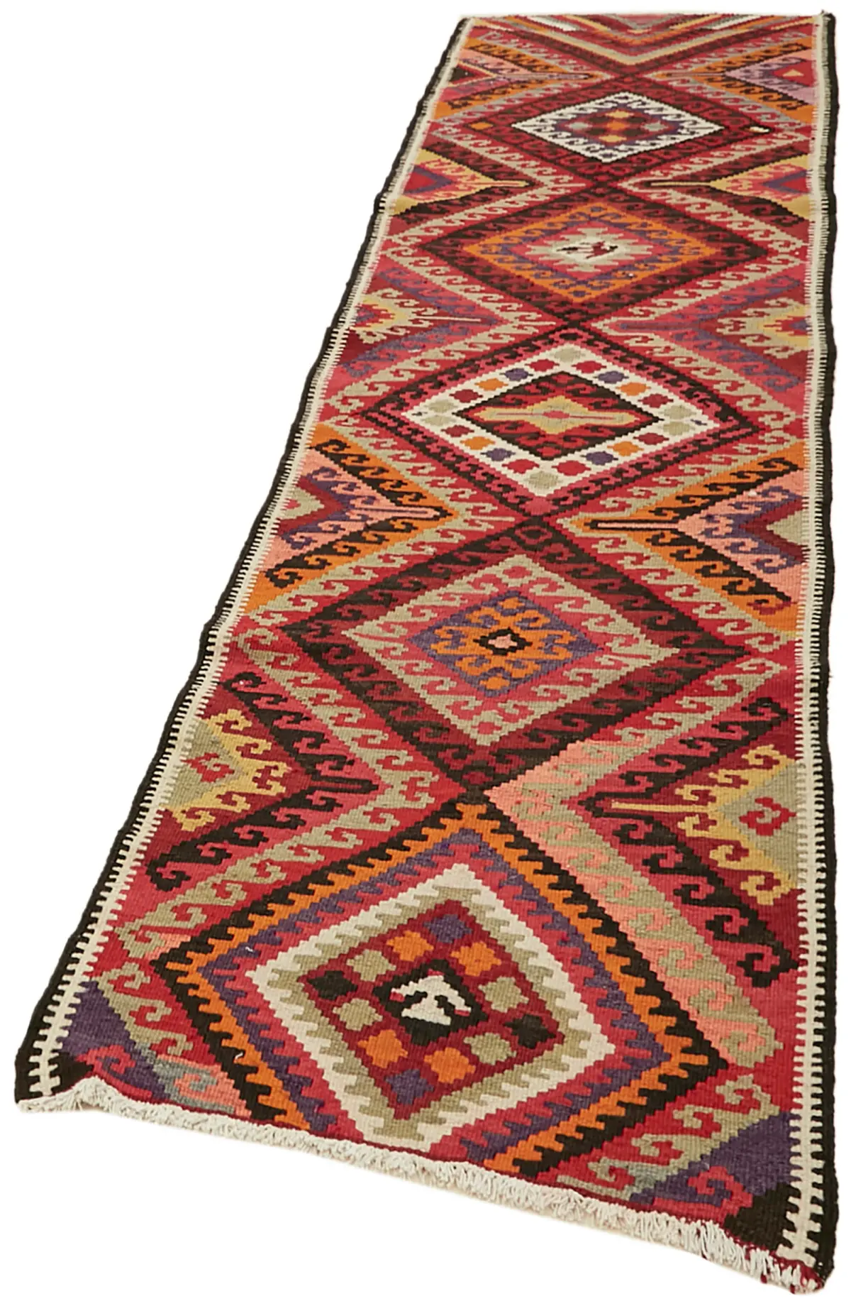 Herki Eskitme Multi Pamuk Üzerine Yün El Dokuma Kilim-083x322 - Görsel 3