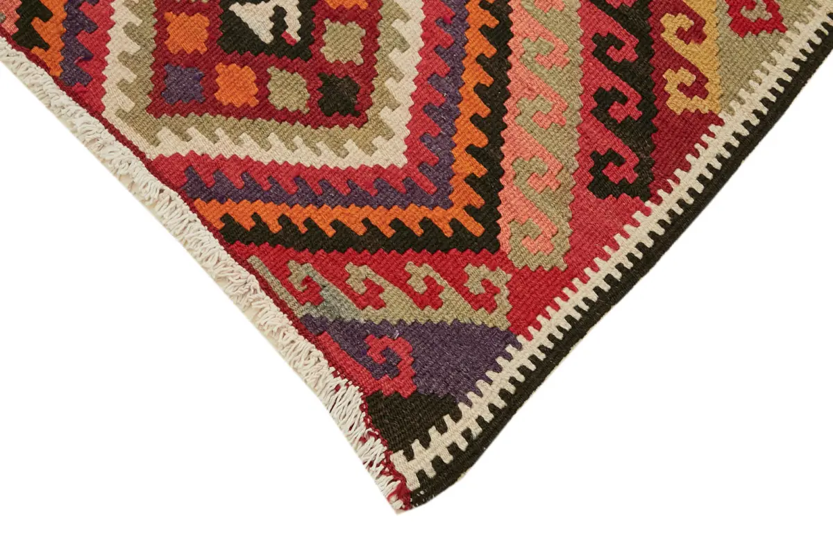 Herki Eskitme Multi Pamuk Üzerine Yün El Dokuma Kilim-083x322 - Görsel 4