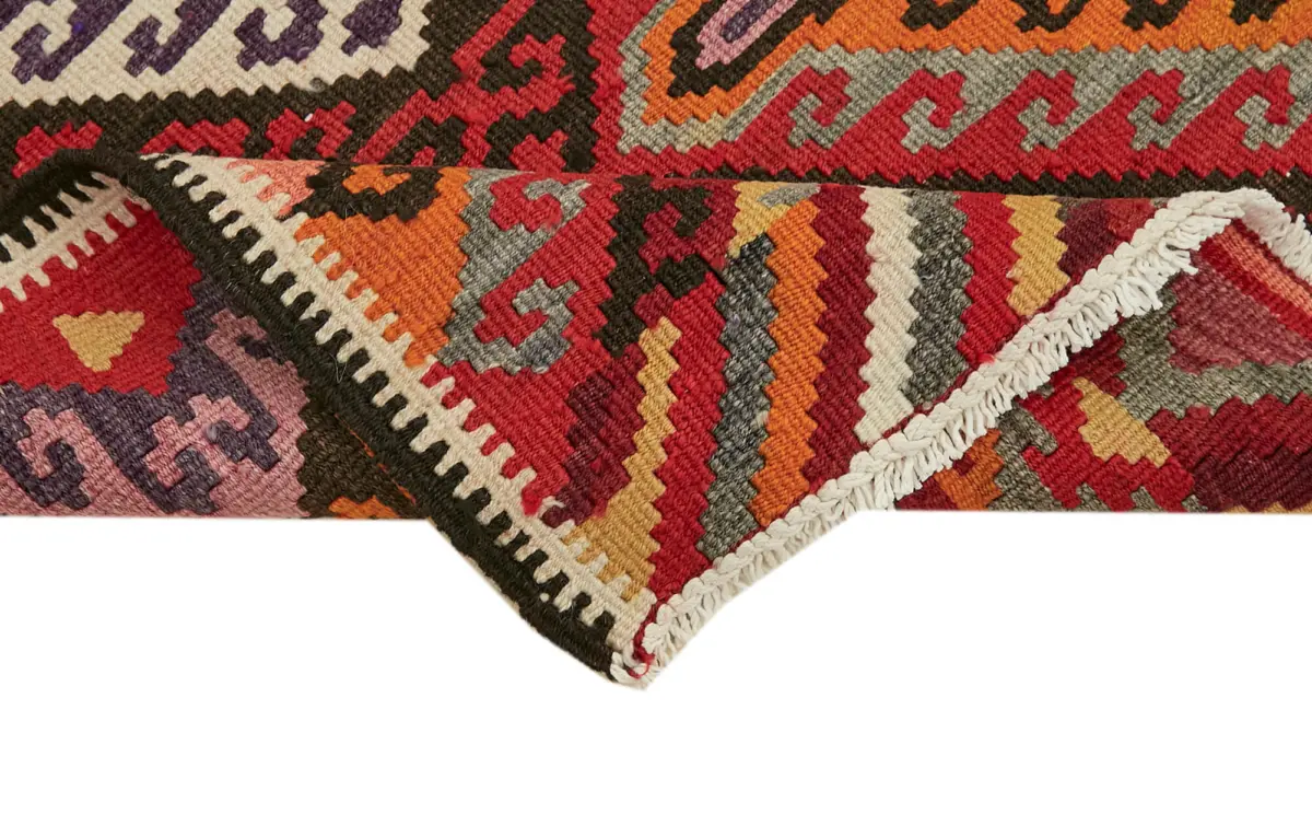 Herki Eskitme Multi Pamuk Üzerine Yün El Dokuma Kilim-083x322 - Görsel 6