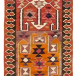 Herki Eskitme Multi Pamuk Üzerine Yün El Dokuma Kilim-090x307