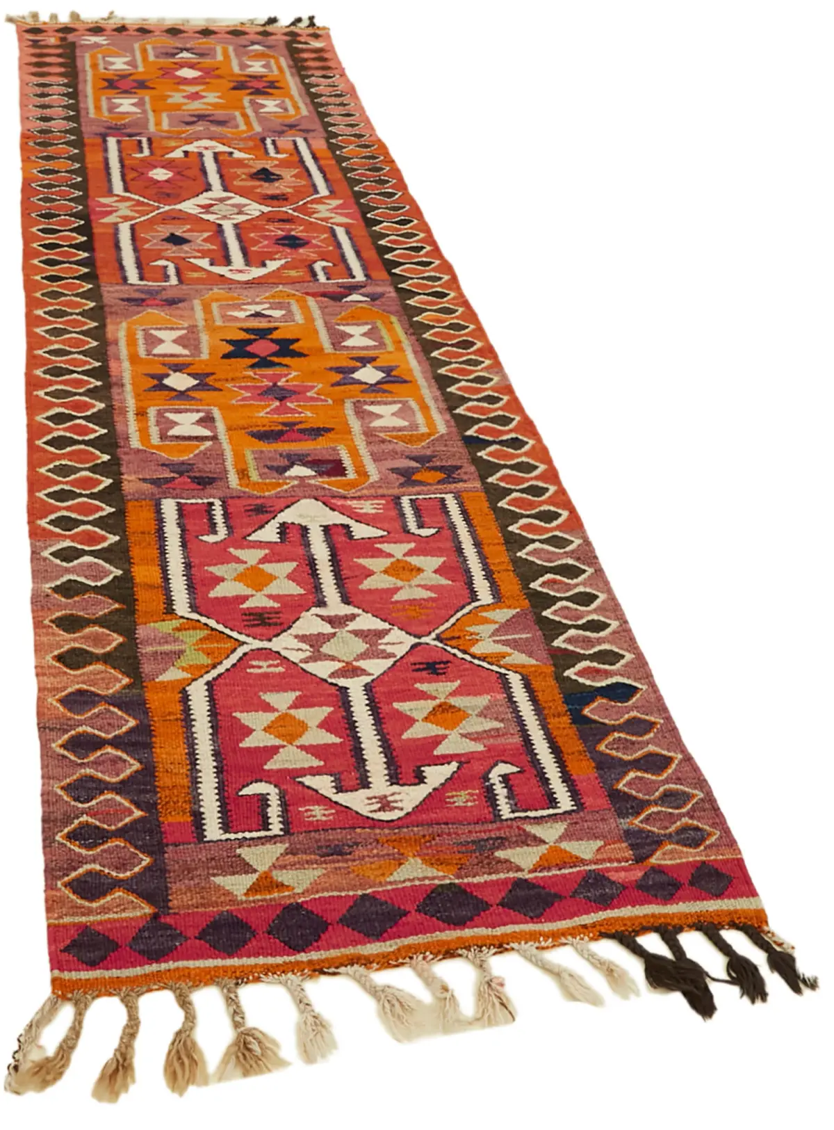 Herki Eskitme Multi Pamuk Üzerine Yün El Dokuma Kilim-090x307 - Görsel 2