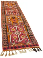 Herki Eskitme Multi Pamuk Üzerine Yün El Dokuma Kilim-090x307 - Görsel 2