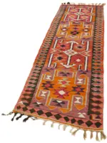 Herki Eskitme Multi Pamuk Üzerine Yün El Dokuma Kilim-090x307 - Görsel 3