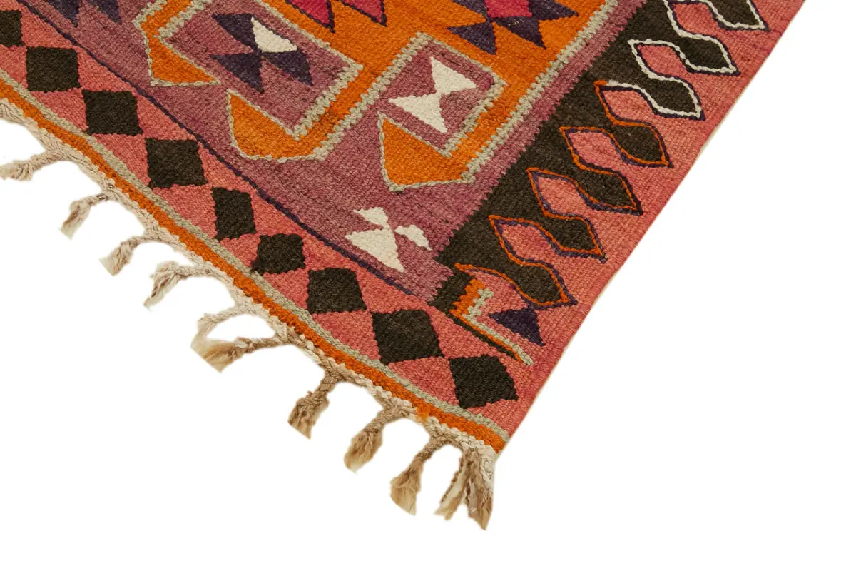 Herki Eskitme Multi Pamuk Üzerine Yün El Dokuma Kilim-090x307 - Görsel 4