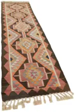 Herki Eskitme Multi Pamuk Üzerine Yün El Dokuma Kilim-092x346 - Görsel 2