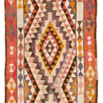 Herki Eskitme Multi Pamuk Üzerine Yün El Dokuma Kilim-092x292