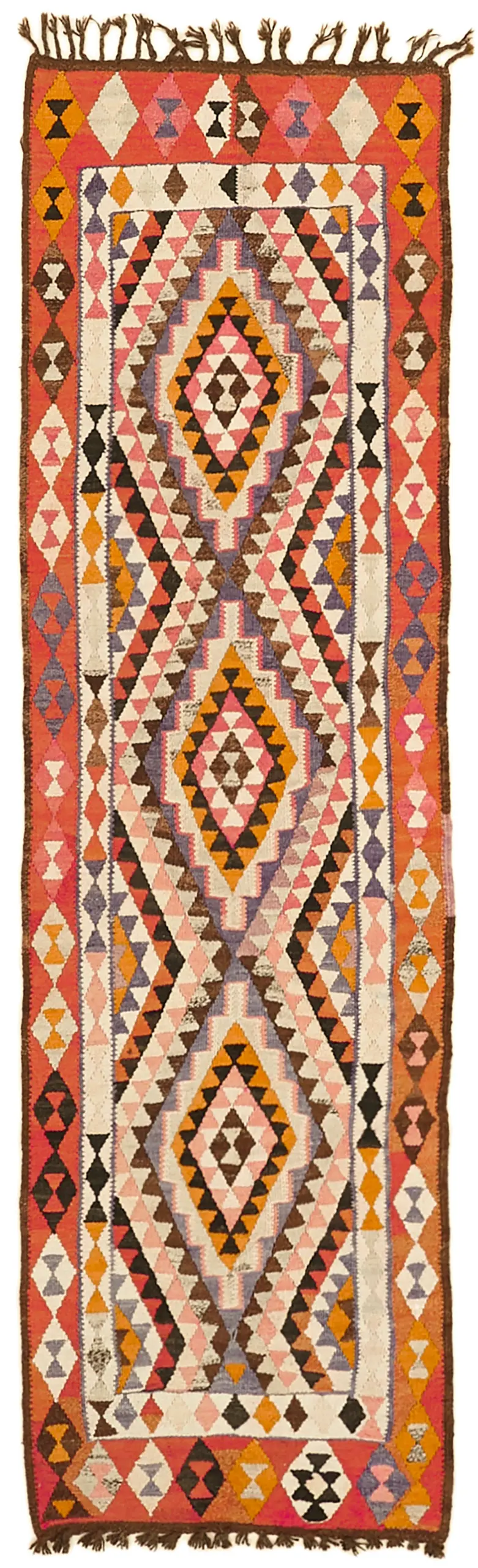 Rc_42843_0_Multicolor_Vintage_Kilim_Rugs Herki Eskitme Multi Pamuk Üzerine Yün El Dokuma Kilim-092x292 - Görsel 1