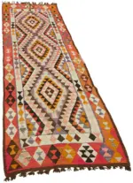 Herki Eskitme Multi Pamuk Üzerine Yün El Dokuma Kilim-092x292 - Görsel 2