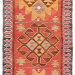Herki Eskitme Multi Pamuk Üzerine Yün El Dokuma Kilim-098x320