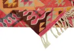 Herki Eskitme Multi Pamuk Üzerine Yün El Dokuma Kilim-098x320 - Görsel 6