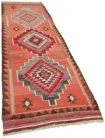 Herki Eskitme Multi Pamuk Üzerine Yün El Dokuma Kilim-098x313 - Görsel 2