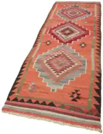 Herki Eskitme Multi Pamuk Üzerine Yün El Dokuma Kilim-098x313 - Görsel 3