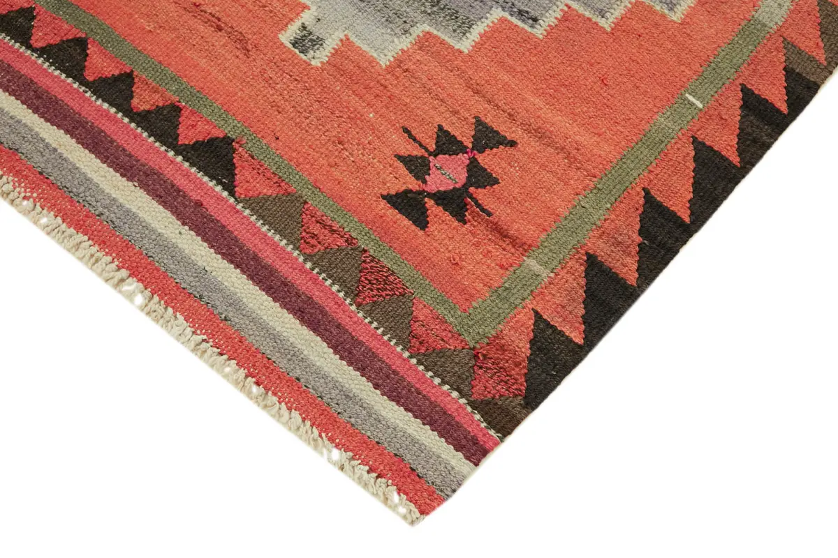 Herki Eskitme Multi Pamuk Üzerine Yün El Dokuma Kilim-098x313 - Görsel 4