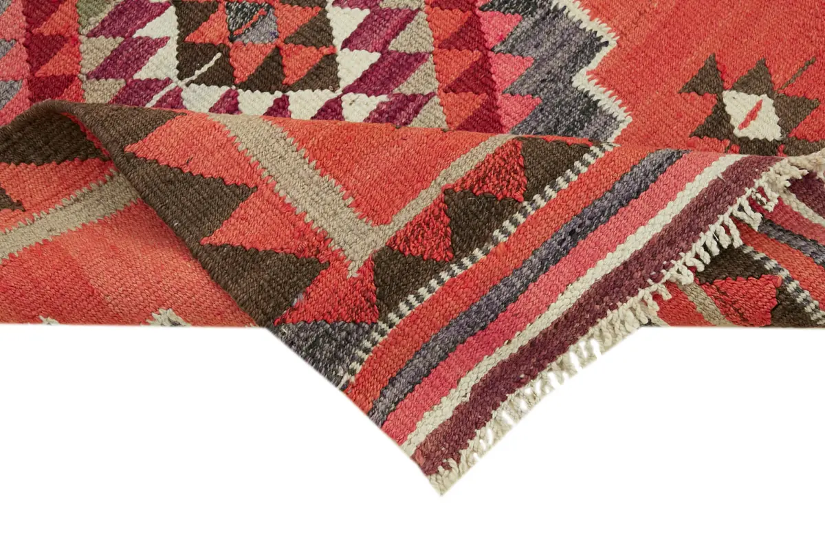Herki Eskitme Multi Pamuk Üzerine Yün El Dokuma Kilim-098x313 - Görsel 6
