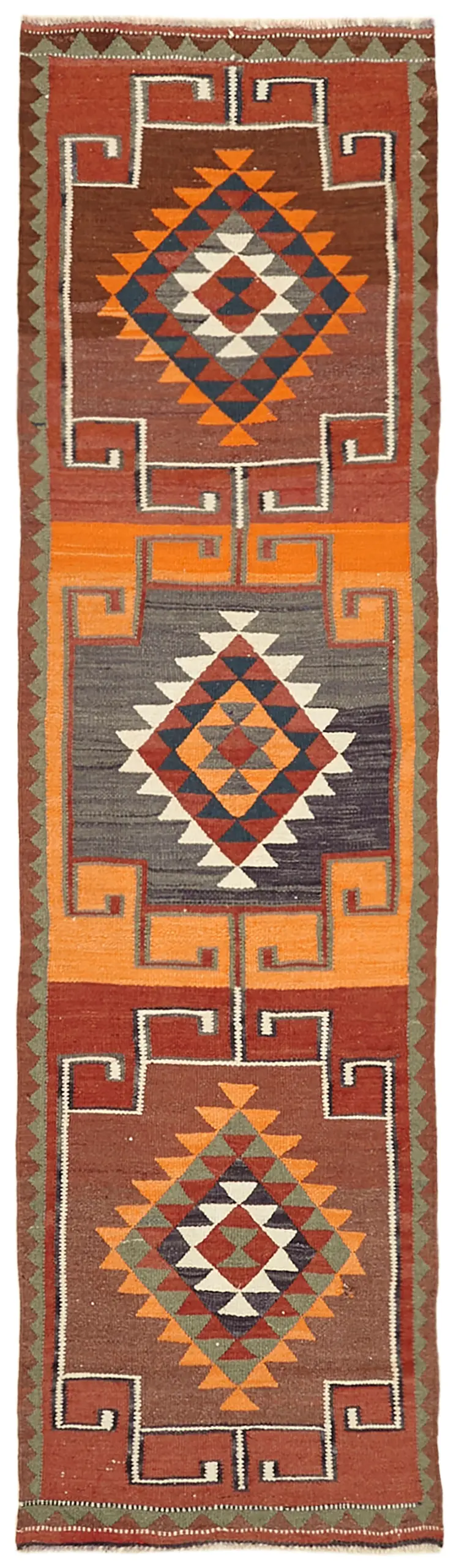 Herki Eskitme Multi Pamuk Üzerine Yün El Dokuma Kilim-090x318 - Görsel 1