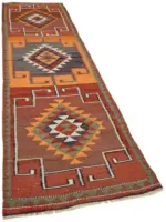 Herki Eskitme Multi Pamuk Üzerine Yün El Dokuma Kilim-090x318 - Görsel 2