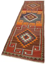 Herki Eskitme Multi Pamuk Üzerine Yün El Dokuma Kilim-090x318 - Görsel 3