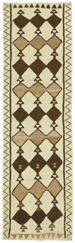 Herki Eskitme Multi Pamuk Üzerine Yün El Dokuma Kilim-092x305